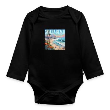Severn Beach - Organic Longsleeve Baby Bodysuit - black - Front