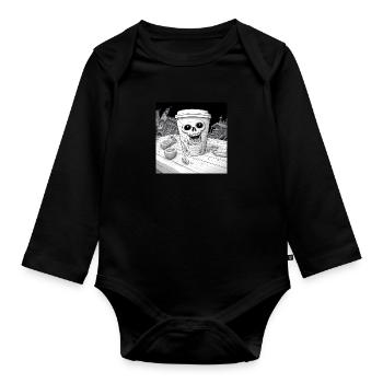 Kaffee - Becher Halloween - Baby Bio-Langarm-Body - Schwarz - Vorne