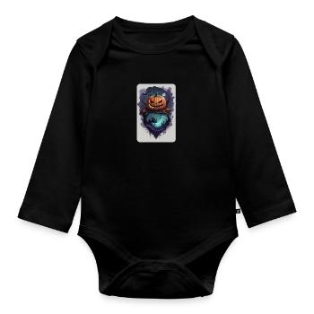 Pumpkin Fear Creepy Gruesome Dark - Organic Longsleeve Baby Bodysuit - black - Front