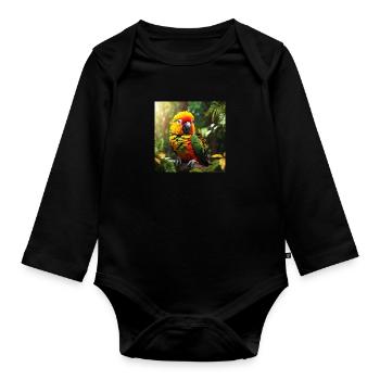 Parrot - Organic Longsleeve Baby Bodysuit - black - Front