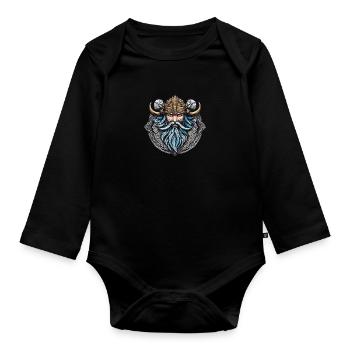 Wikinger Odin Thor Walhalla - Baby Bio-Langarm-Body - Schwarz - Vorne