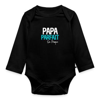 Papa parfait - Body Bébé bio manches longues - noir - Devant