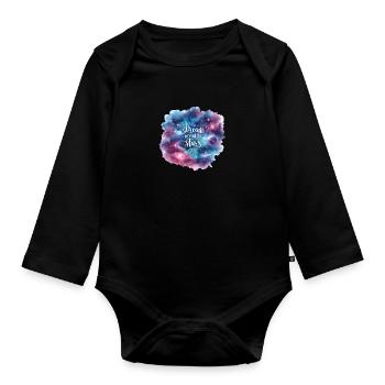 Rêver au-delà des étoiles - Body Bébé bio manches longues - noir - Devant