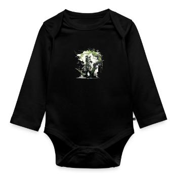 Druide - Baby Bio-Langarm-Body - Schwarz - Vorne