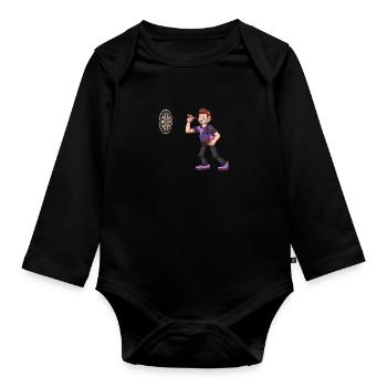 Dart-Spieler - Baby Bio-Langarm-Body - Schwarz - Vorne