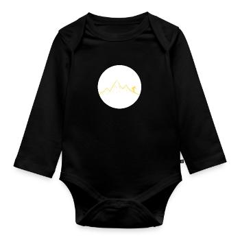 Ski dich frei! (gelb) - Baby Bio-Langarm-Body - Schwarz - Vorne