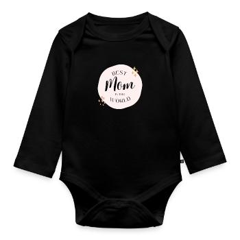 Best mom in the world - Baby Bio-Langarm-Body - Schwarz - Vorne