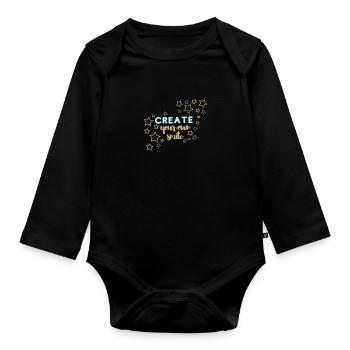 Create your own smile - Baby Bio-Langarm-Body - Schwarz - Vorne