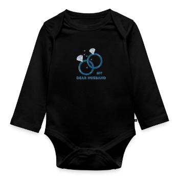 My Dear husbans - Baby Bio-Langarm-Body - Schwarz - Vorne