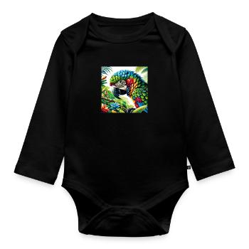 Parrot - Organic Longsleeve Baby Bodysuit - black - Front
