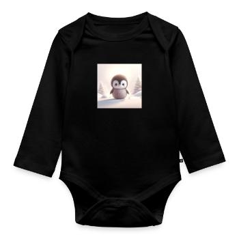 Pinguine snow 1 - Baby Bio-Langarm-Body - Schwarz - Vorne
