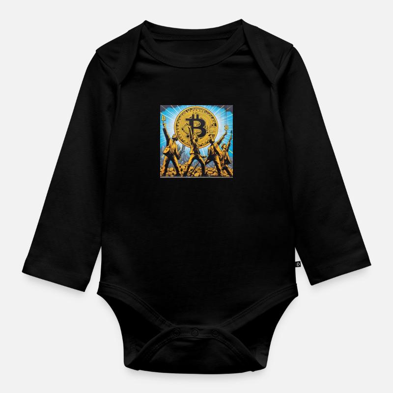 bitcoin - Baby Bio-Langarm-Body - Schwarz
