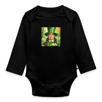 la saint patrick - Body Bébé bio manches longues - noir - Devant