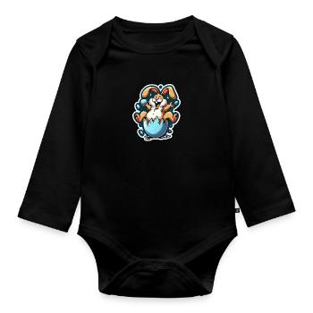 Easter Bunny Funny - Organic Longsleeve Baby Bodysuit - black - Front