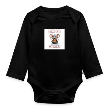 Mausi-Goreng - Body Bébé bio manches longues - noir - Devant