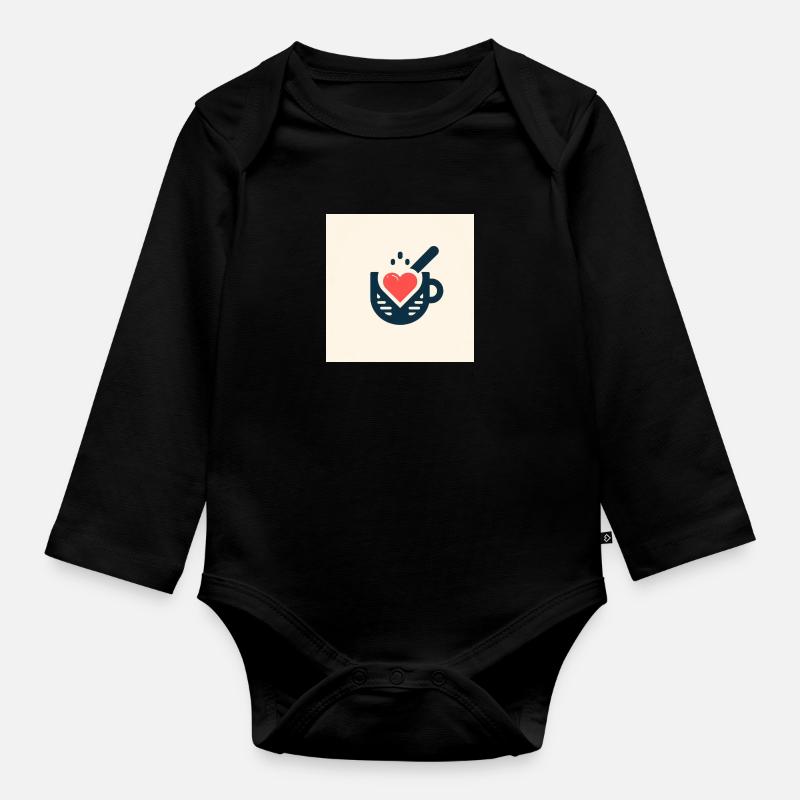 love coffee - Body Bébé bio manches longues - noir