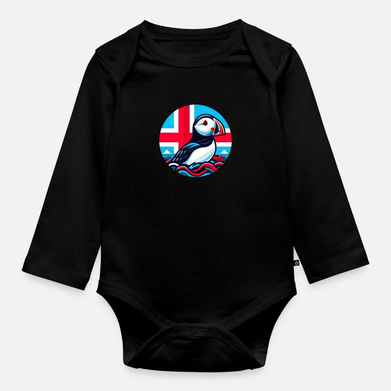 Islande Islande 1 - Body Bébé bio manches longues - noir