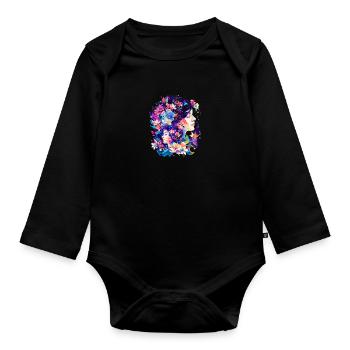Mutter und Tochter - Baby Bio-Langarm-Body - Schwarz - Vorne