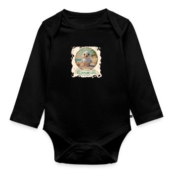 Taube - Baby Bio-Langarm-Body - Schwarz - Vorne