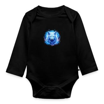 Himmlischer Wolf - Baby Bio-Langarm-Body - Schwarz - Vorne