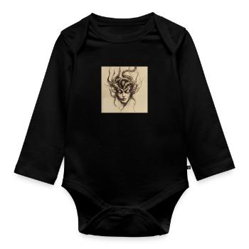 Ancient Mask - Organic Longsleeve Baby Bodysuit - black - Front
