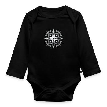 kompass - Baby Bio-Langarm-Body - Schwarz - Vorne
