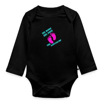 100 Wunschkind 002 - Organic Longsleeve Baby Bodysuit - black - Front