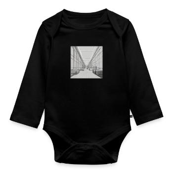 Minimalist view of people - Organic Longsleeve Baby Bodysuit - black - Front