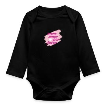 more amor - Baby Bio-Langarm-Body - Schwarz - Vorne