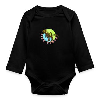 Puissance des dinosaures - Body Bébé bio manches longues - noir - Devant