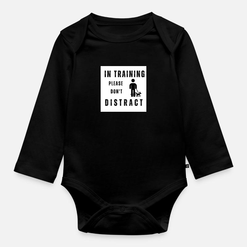 Dog training - Organic Longsleeve Baby Bodysuit - black