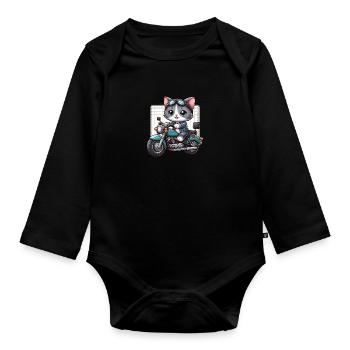 Soft Kitty Gifts - Organic Longsleeve Baby Bodysuit - black - Front