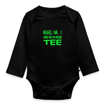 Tee - Baby Bio-Langarm-Body - Schwarz - Vorne