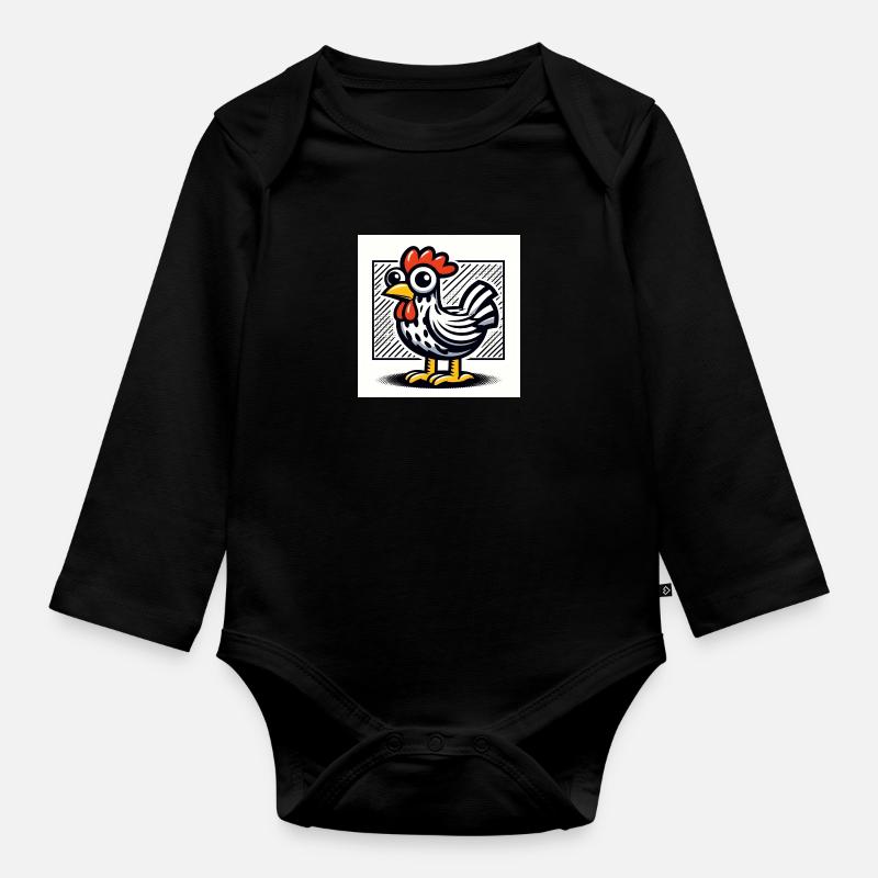 Poulet - Body Bébé bio manches longues - noir