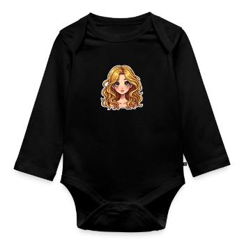 SPAGHETTI-MÄDCHEN - Baby Bio-Langarm-Body - Schwarz - Vorne