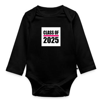 Class of 2025 - Organic Longsleeve Baby Bodysuit - black - Front