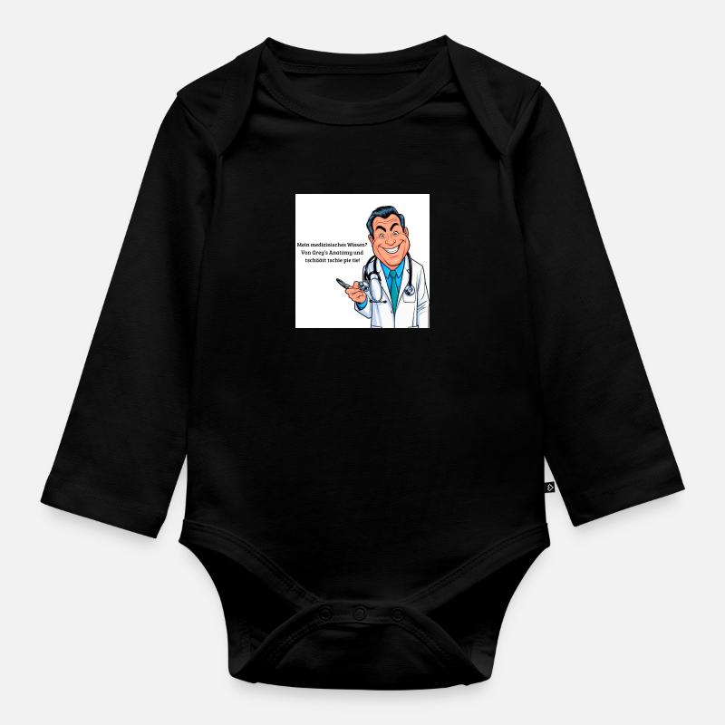 Drôles de médecins - Body Bébé bio manches longues - noir