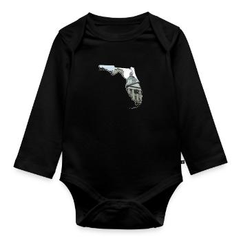 Florida State Capitol in Florida Landkarte - Baby Bio-Langarm-Body - Schwarz - Vorne