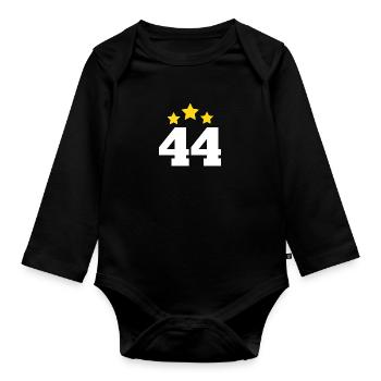44 ans étoile - cadeau 44e anniversaire - Body Bébé bio manches longues - noir - Devant