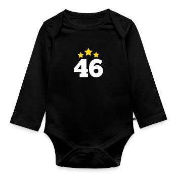 46 Years Star - 46th Anniversary Gift - Organic Longsleeve Baby Bodysuit - black - Front
