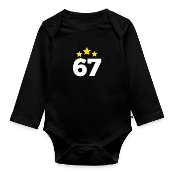 67 Years Star - 67th Anniversary Gift - Organic Longsleeve Baby Bodysuit - black - Front