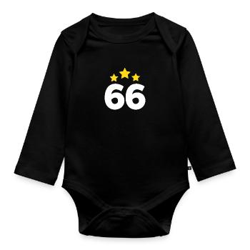 66 Years Star - 66th Anniversary Gift - Organic Longsleeve Baby Bodysuit - black - Front