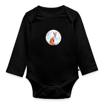 Winter fox. - Organic Longsleeve Baby Bodysuit - black - Front
