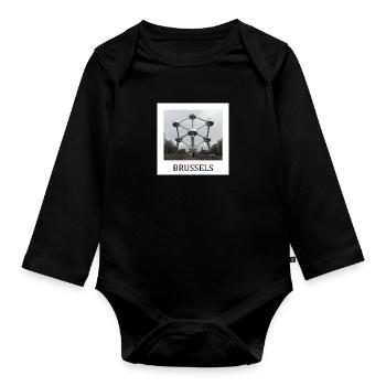 Brüsseler Atomium - Baby Bio-Langarm-Body - Schwarz - Vorne
