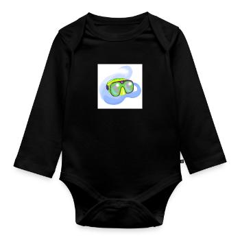 Diving Goggles - Organic Longsleeve Baby Bodysuit - black - Front