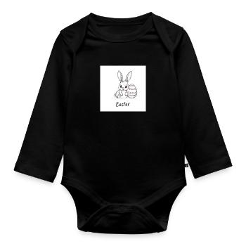 Osterhase - Baby Bio-Langarm-Body - Schwarz - Vorne