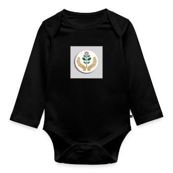 Nurturing Growth Logo - Organic Longsleeve Baby Bodysuit - black - Front