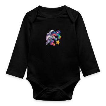 Spaceman - Organic Longsleeve Baby Bodysuit - black - Front
