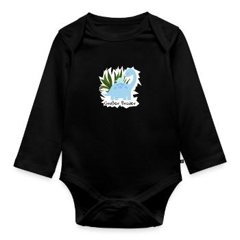 Grosser Bruder Dinosaurier - Baby Bio-Langarm-Body - Schwarz - Vorne
