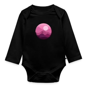 Mountain Biker - Organic Longsleeve Baby Bodysuit - black - Front